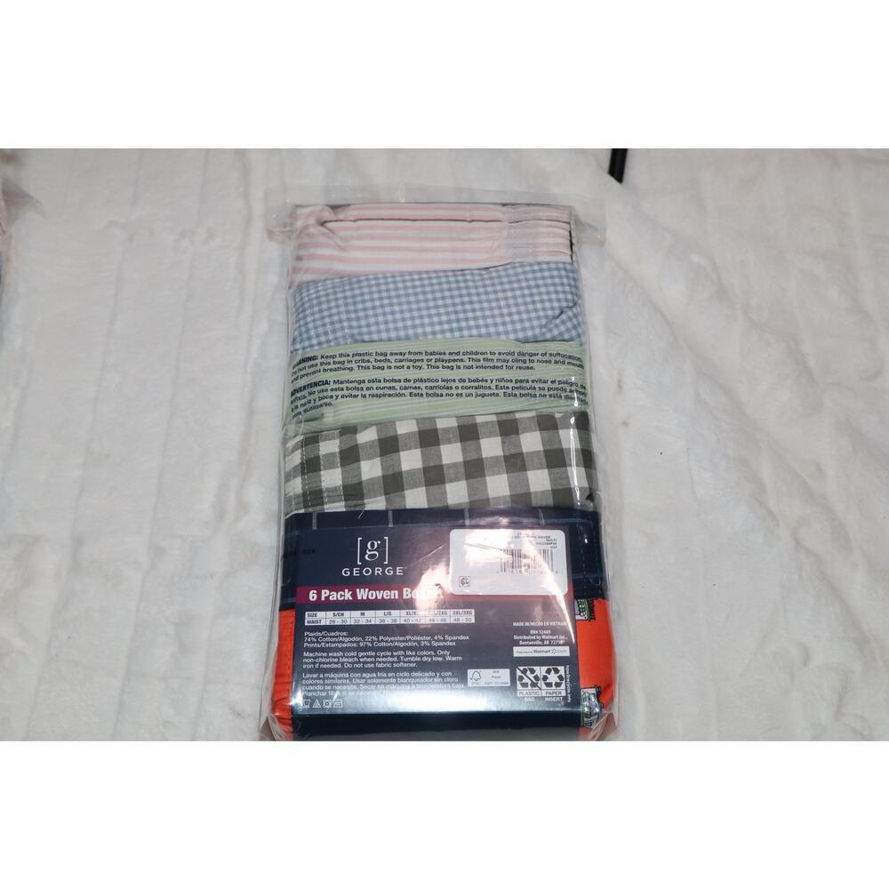 George Men's Moisture-Wicking Stretch Woven Boxers, 6-Pack